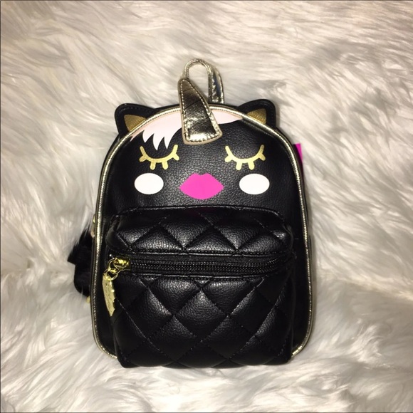 Betsey Johnson 🦄 mini backpack Unicorn black - Picture 3 of 8